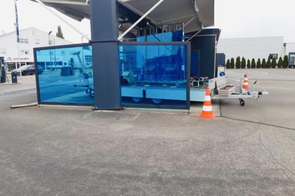 Blaue Outdoor Scheiben