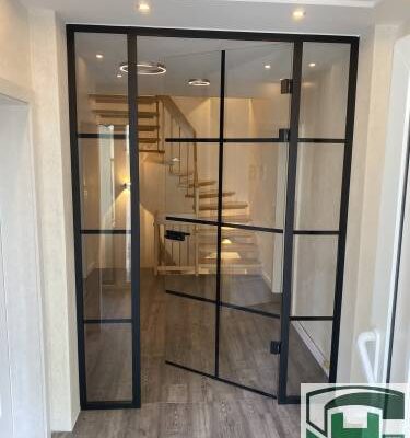 Glastür Industrielook